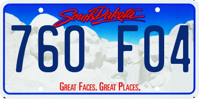 SD license plate 76OF04