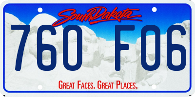 SD license plate 76OF06