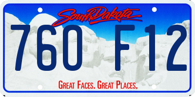 SD license plate 76OF12