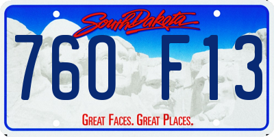 SD license plate 76OF13