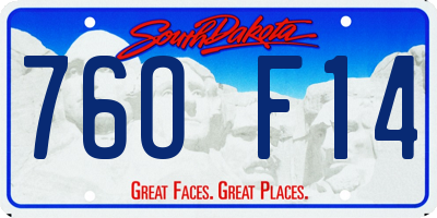 SD license plate 76OF14