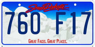 SD license plate 76OF17
