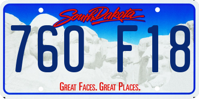 SD license plate 76OF18