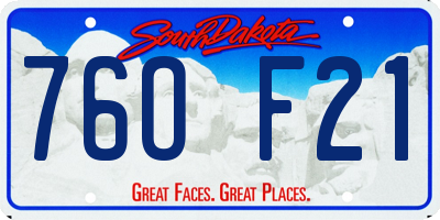 SD license plate 76OF21