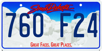 SD license plate 76OF24