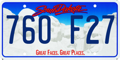 SD license plate 76OF27