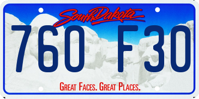 SD license plate 76OF30