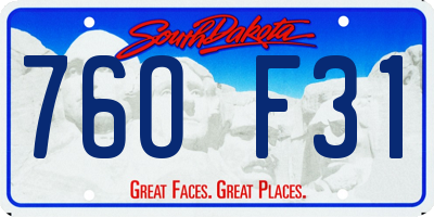 SD license plate 76OF31