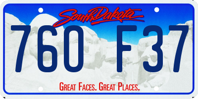 SD license plate 76OF37