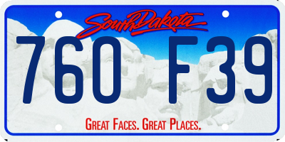 SD license plate 76OF39