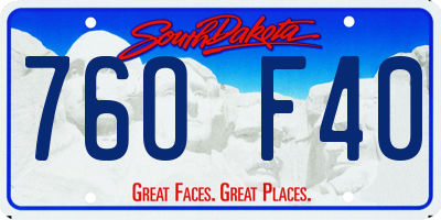SD license plate 76OF40