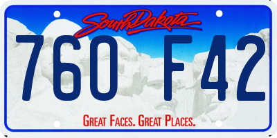 SD license plate 76OF42