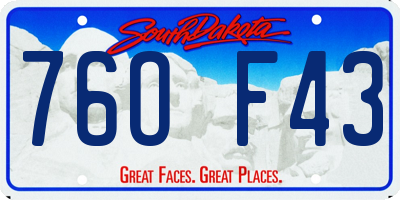 SD license plate 76OF43