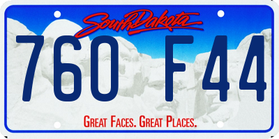 SD license plate 76OF44