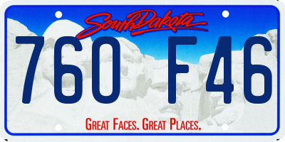 SD license plate 76OF46