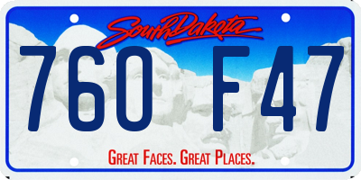 SD license plate 76OF47