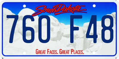 SD license plate 76OF48