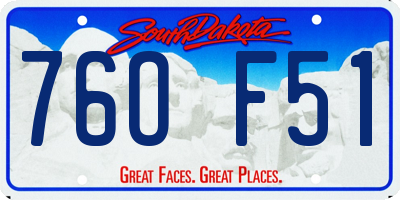 SD license plate 76OF51