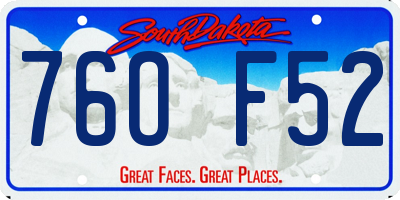 SD license plate 76OF52
