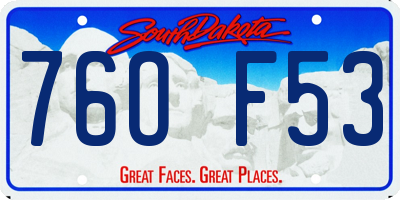 SD license plate 76OF53