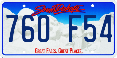 SD license plate 76OF54