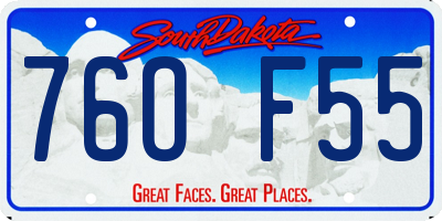 SD license plate 76OF55