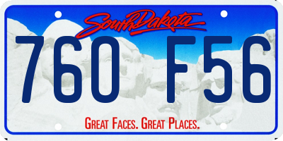 SD license plate 76OF56