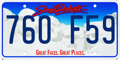 SD license plate 76OF59