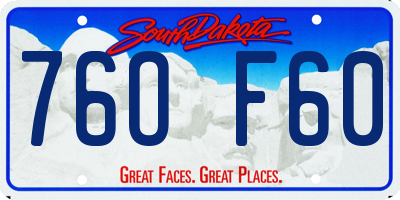 SD license plate 76OF60