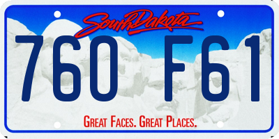 SD license plate 76OF61
