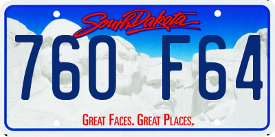 SD license plate 76OF64