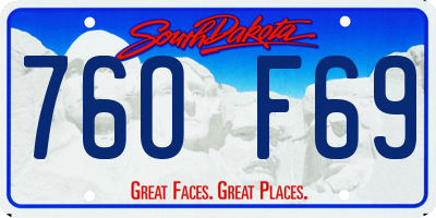 SD license plate 76OF69