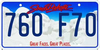 SD license plate 76OF70