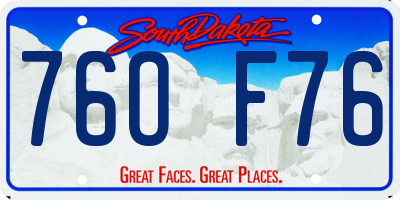SD license plate 76OF76