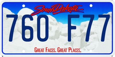 SD license plate 76OF77