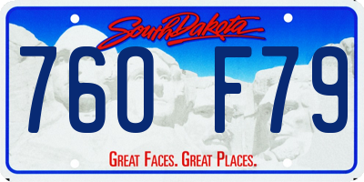 SD license plate 76OF79
