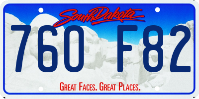 SD license plate 76OF82