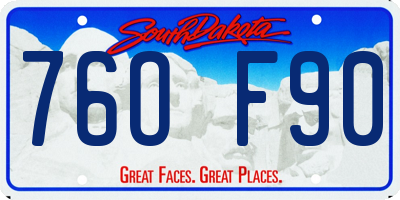 SD license plate 76OF90