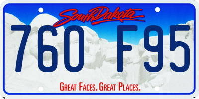 SD license plate 76OF95