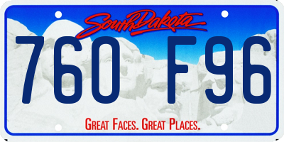 SD license plate 76OF96