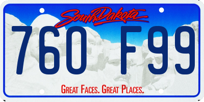 SD license plate 76OF99