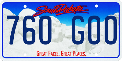 SD license plate 76OG00