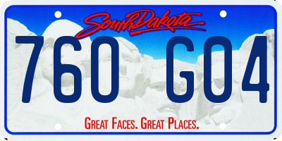 SD license plate 76OG04