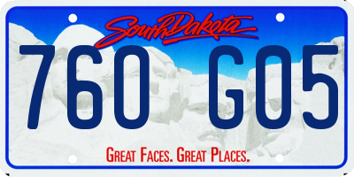 SD license plate 76OG05