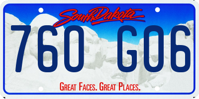 SD license plate 76OG06