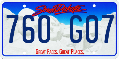SD license plate 76OG07