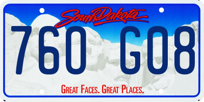 SD license plate 76OG08