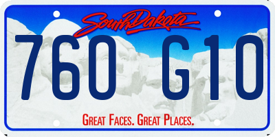 SD license plate 76OG10