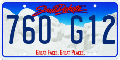 SD license plate 76OG12