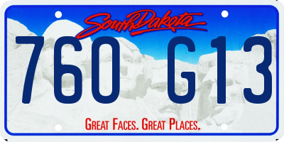 SD license plate 76OG13